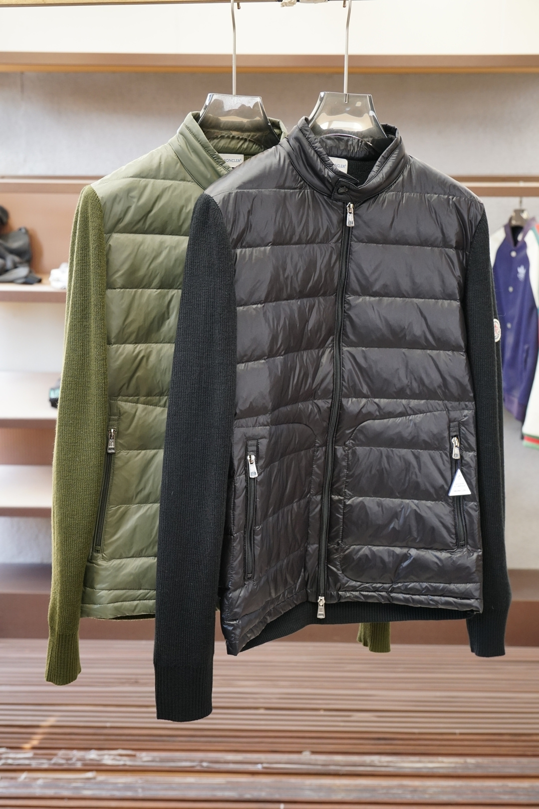 蒙口-2025秋冬款针织拼接羽绒混纺外套 | 品质之选，写意潇洒🐠🐠🐠👕 高品质面料：精选14%绵羊毛，