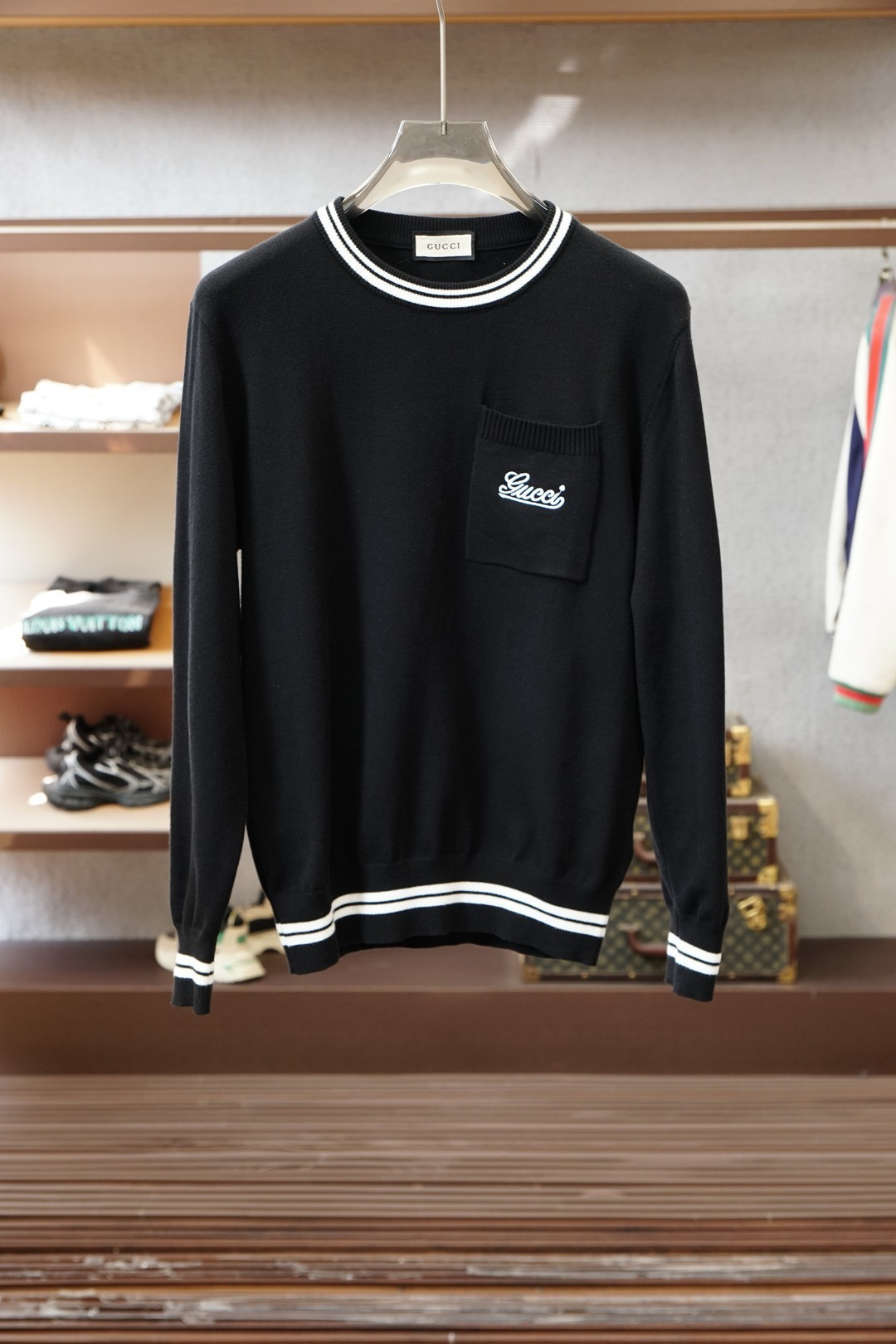 Gucci古奇/2025秋冬新款毛衣！💐💐优质羊毛，简约而不简单。休闲圆领款式，日常搭配出街轻松搭配。做