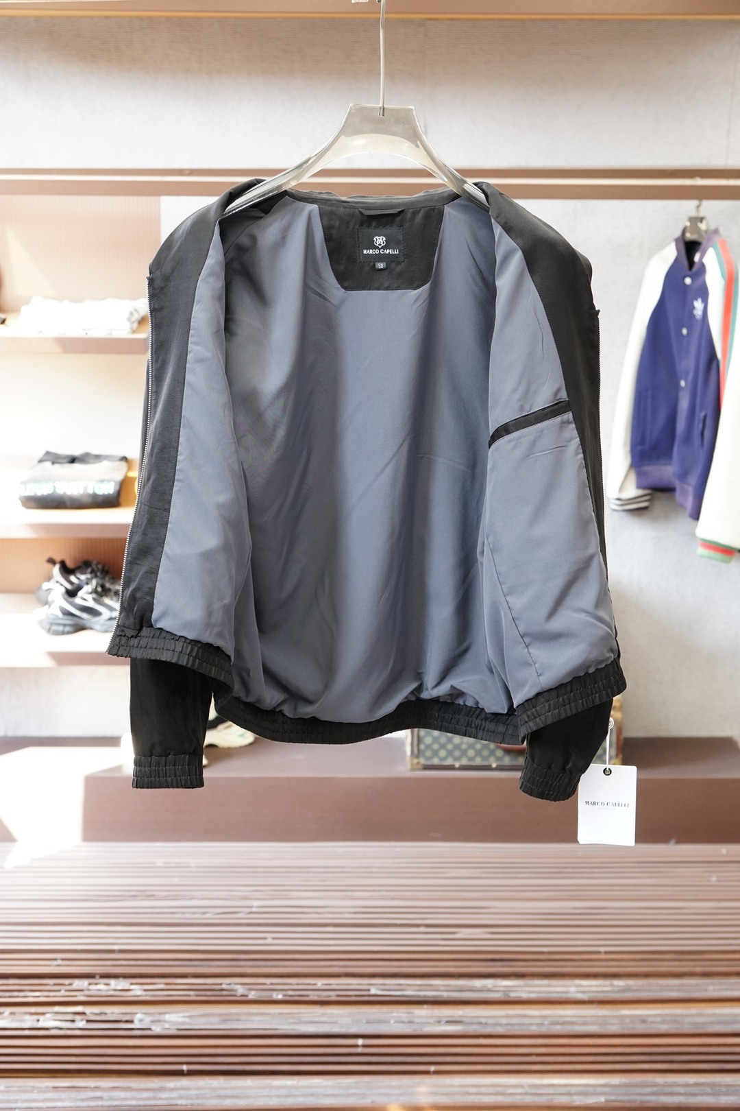 lP🆕-外套26年早春男装新款亚麻材质双面穿立领拉链夹克^_小西装时尚领满满时尚感，可时尚可休闲，颜色：