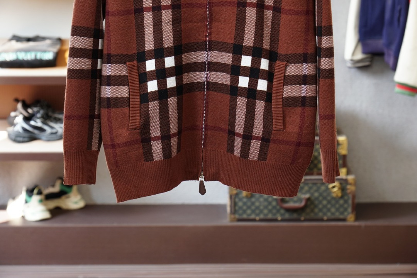 BBR巴宝莉/💞🪷💞2025秋冬经典格子开衫毛衣外套🪷优质羊毛，😘简约而不简单。💞休闲连帽款式，日常搭配
