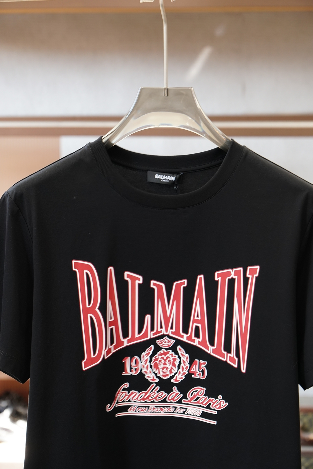巴尔曼❤️👾❤️Balmain.SS26春夏字母印花标识短袖T恤，🏆🏆🍖正面饰“Balmain Pari