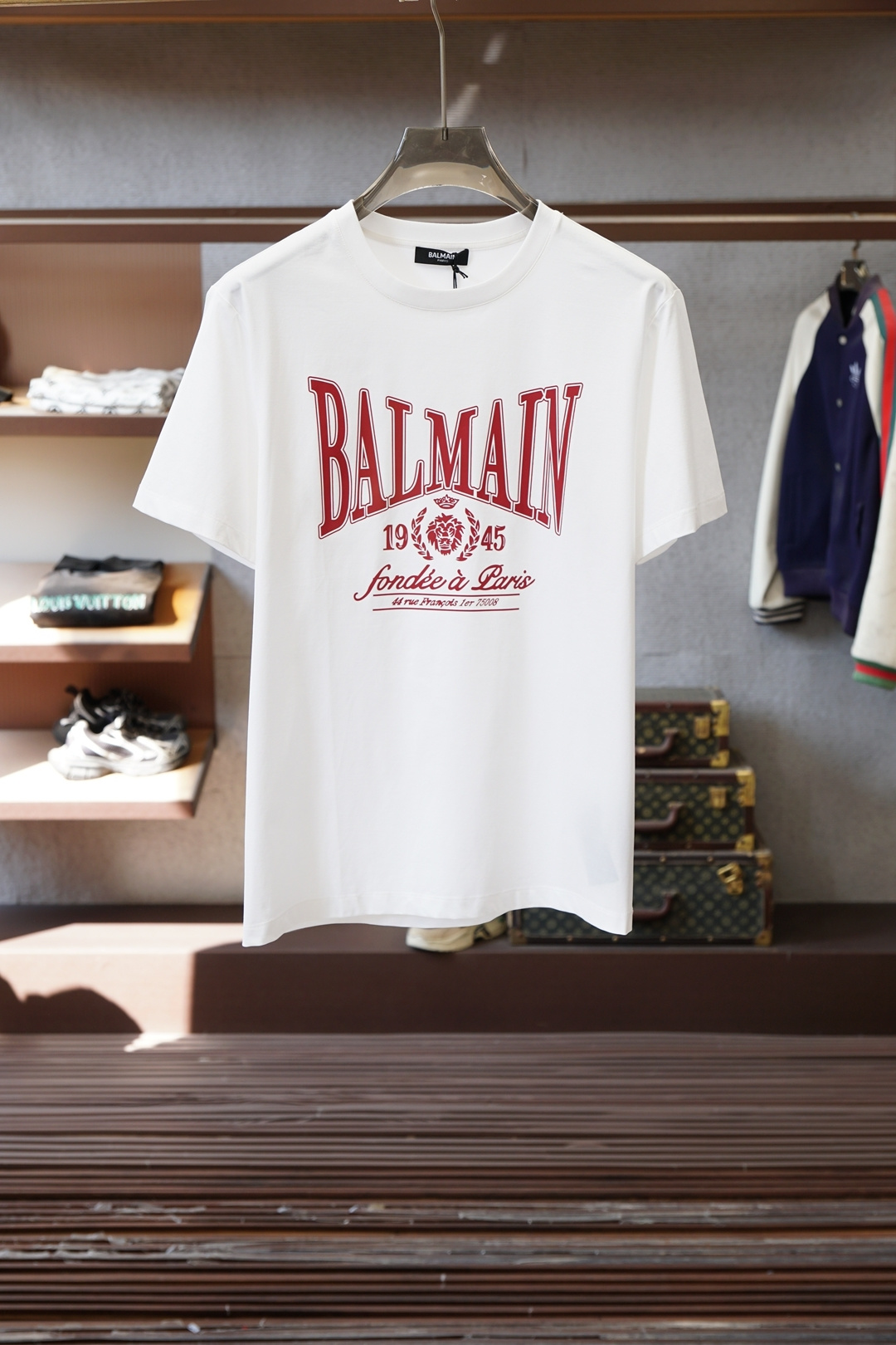 巴尔曼❤️👾❤️Balmain.SS26春夏字母印花标识短袖T恤，🏆🏆🍖正面饰“Balmain Pari