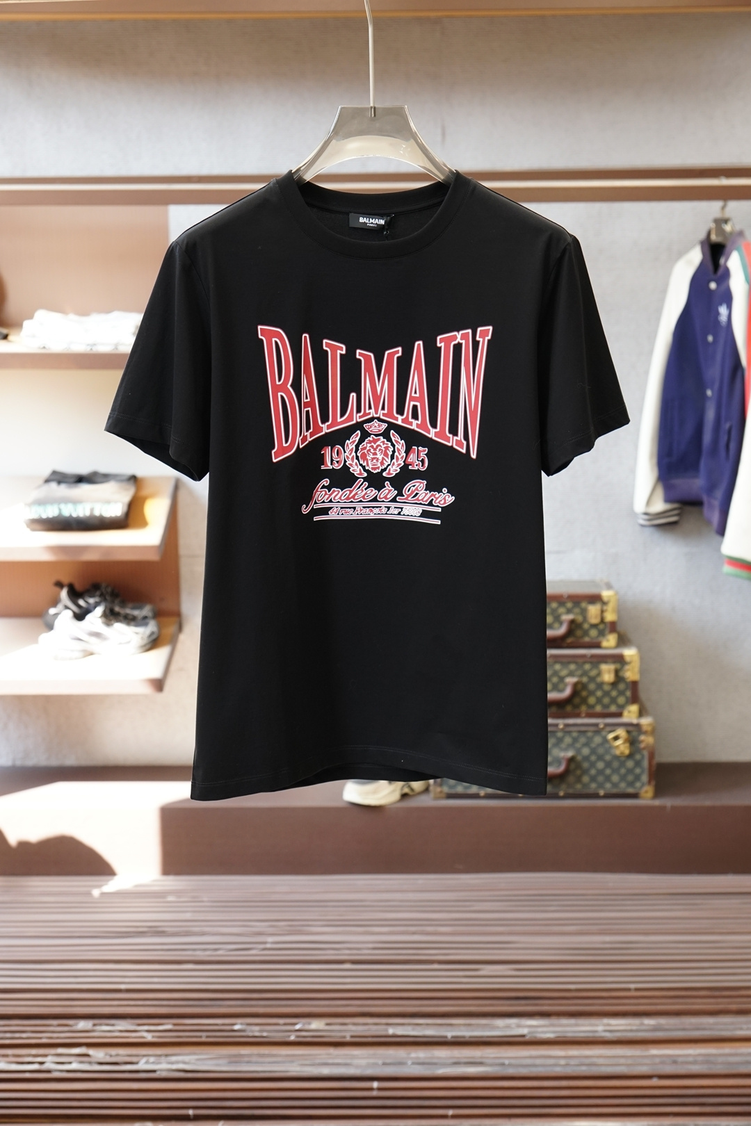 巴尔曼❤️👾❤️Balmain.SS26春夏字母印花标识短袖T恤，🏆🏆🍖正面饰“Balmain Pari