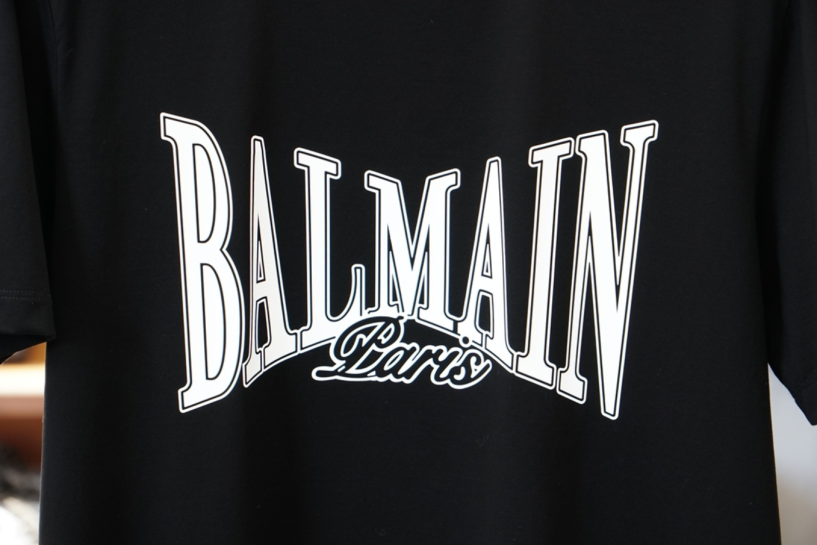 巴尔曼❤️👾❤️Balmain.SS26春夏字母印花标识短袖T恤，🏆🏆🍖正面饰“Balmain Pari