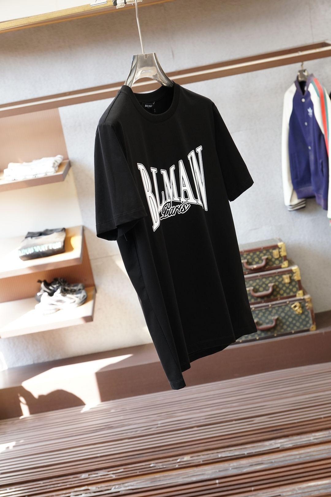 巴尔曼❤️👾❤️Balmain.SS26春夏字母印花标识短袖T恤，🏆🏆🍖正面饰“Balmain Pari