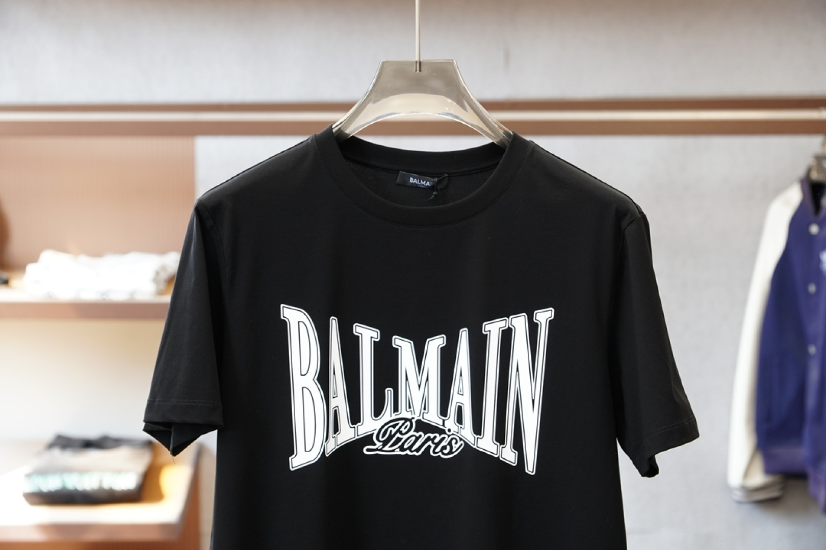 巴尔曼❤️👾❤️Balmain.SS26春夏字母印花标识短袖T恤，🏆🏆🍖正面饰“Balmain Pari
