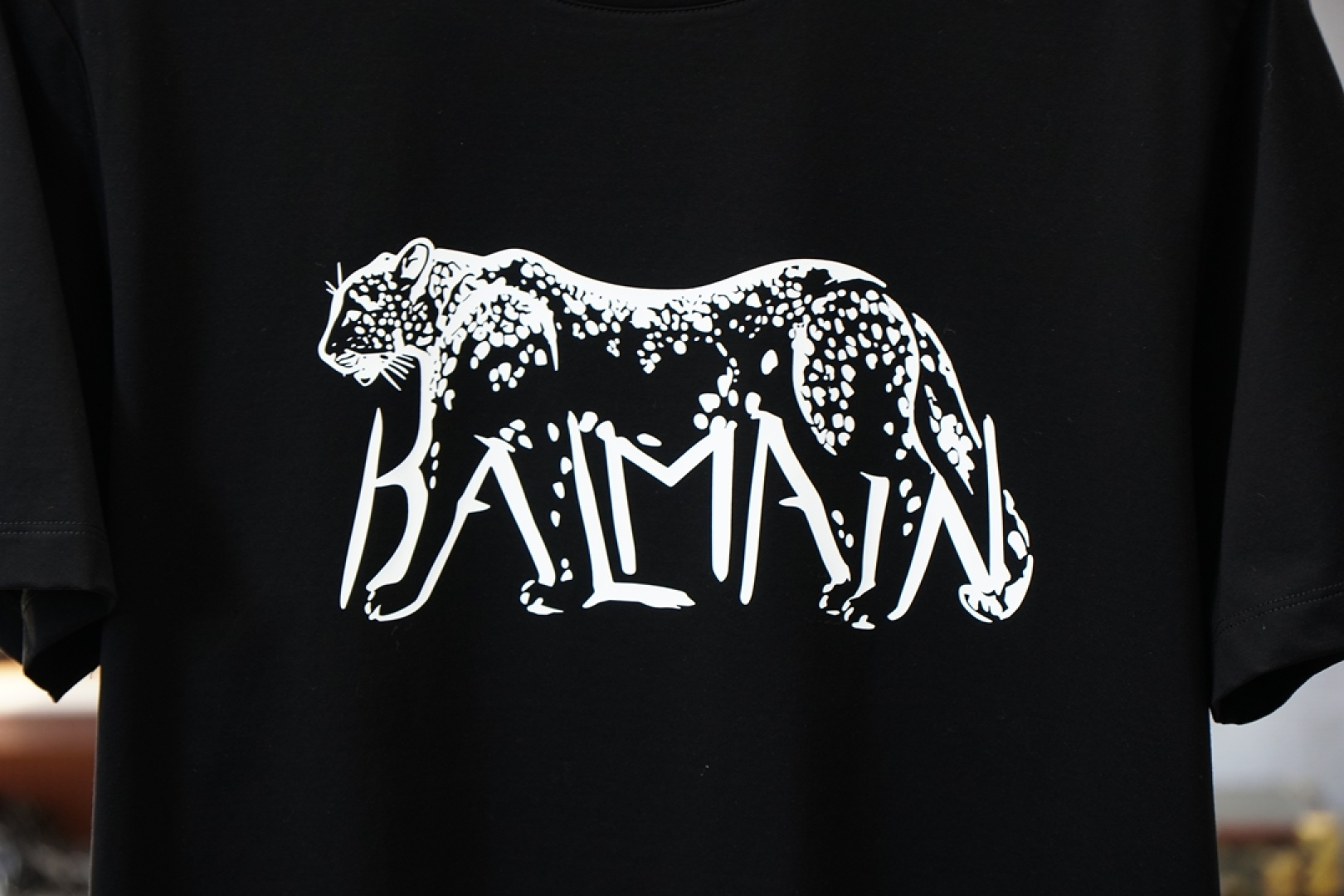 巴尔曼Balmain.🏆☀️🍻👾SS26春夏豹纹印花标识短袖T恤，🍻🥳🥳正面饰有豹纹+品牌字母印花工艺设