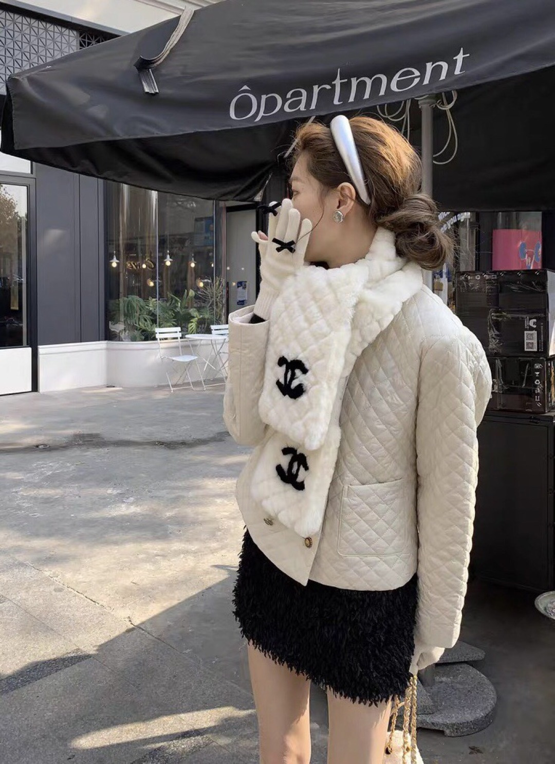 【▪️超级保暖Chanel秋冬新款！！！】简约奢华大气白富美，进口人工皮草和羊绒的结合，高级的范畴已不只