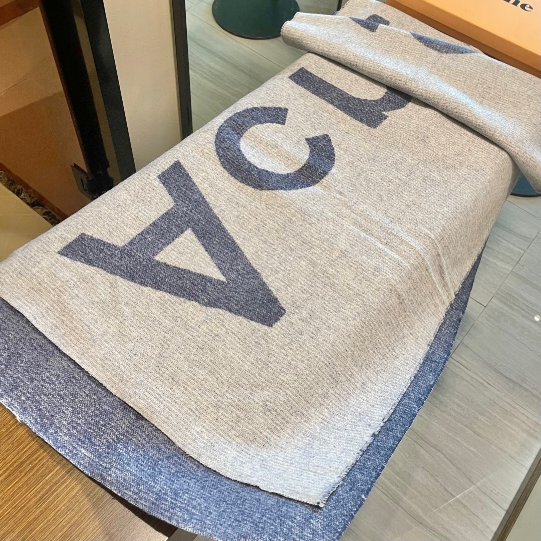 【acne大字母披肩】今年最热的款 🚨🚨原单原厂出品 超级大logo 🎆🎆双面三色纱提花工艺 🎟🎟波普艺