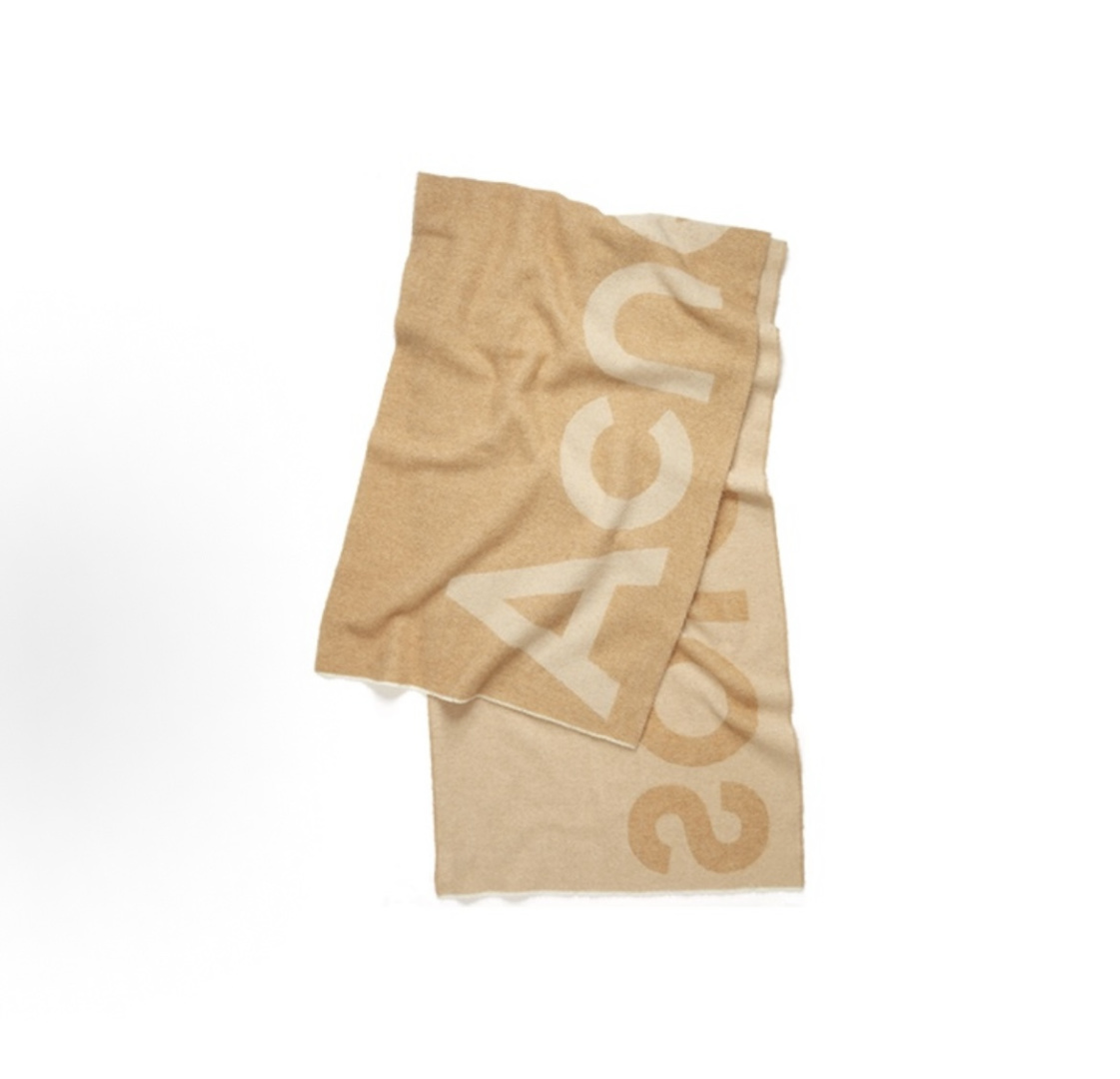 【acne大字母披肩】今年最热的款 🚨🚨原单原厂出品 超级大logo 🎆🎆双面三色纱提花工艺 🎟🎟波普艺