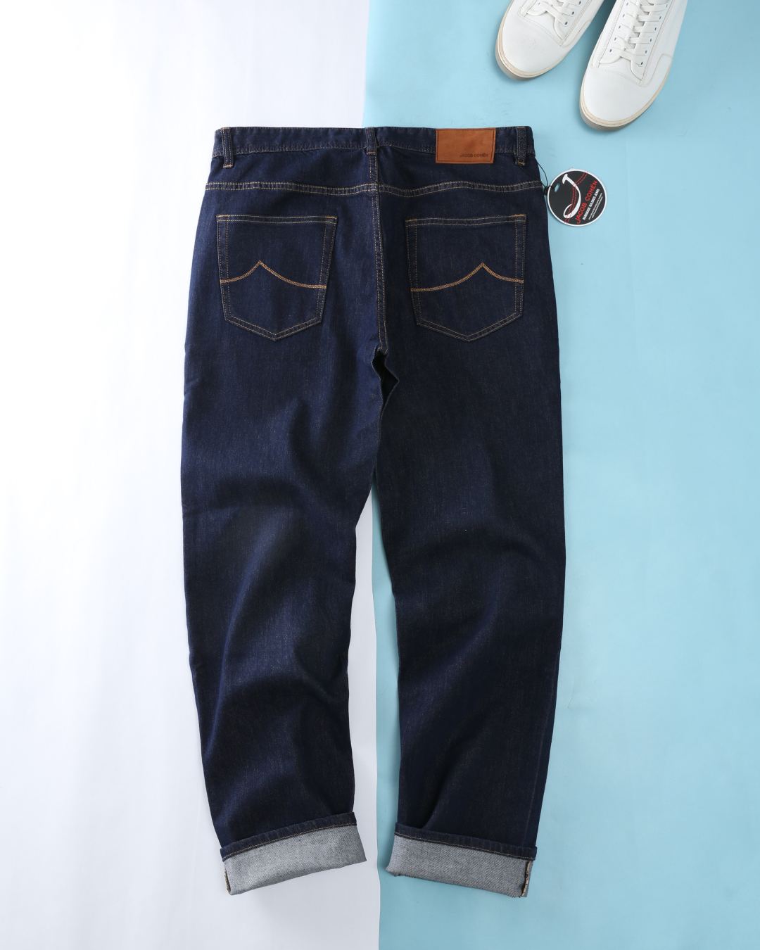 Jacob Cohen Men's Dark Blue Denim Jeans with Suede Patch – Classic Style 4 cmp o 1ilsth63te101s3lgoa1tksa4m2