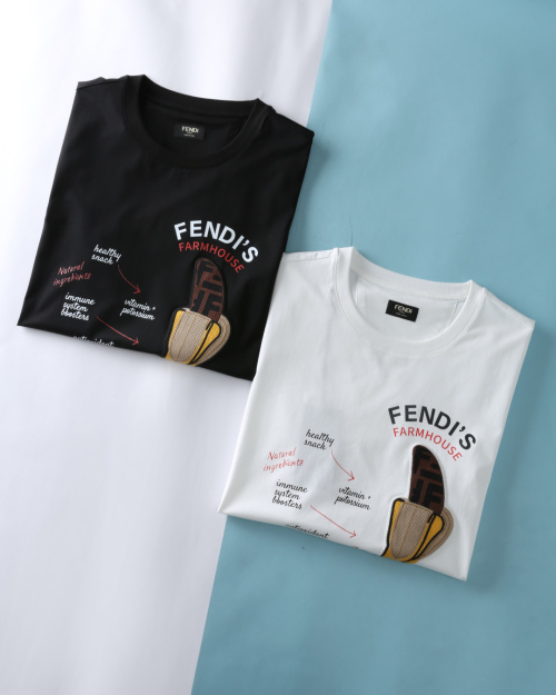 Fendi Men's FF Banana Print Cotton T-Shirt - Fashionable & Comfortable 1 Fendi Men's FF Banana Print Cotton T-Shirt - Fashionable & Comfortable