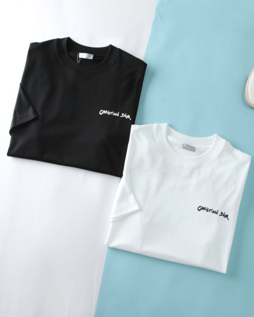 Christian Dior T-Shirt, Signature Embroidered Cotton Tee, Unisex, Relaxed Fit 1 Christian Dior T-Shirt, Signature Embroidered Cotton Tee, Unisex, Relaxed Fit