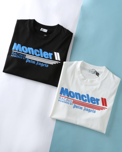 Moncler Racing Graphic Print Cotton Tee Short Sleeve T-Shirt Unisex 1 Moncler Racing Graphic Print Cotton Tee Short Sleeve T-Shirt Unisex