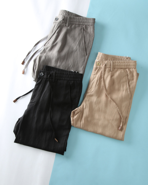 Men's Lightweight Linen Blend Drawstring Casual Pants for Spring/Summer 1 Men's Lightweight Linen Blend Drawstring Casual Pants for Spring/Summer