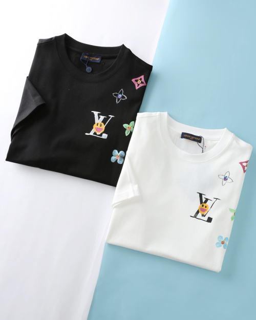 Louis Vuitton 25SS Flower Graffiti Print T-Shirt Short Sleeve Tee 1 Louis Vuitton 25SS Flower Graffiti Print T-Shirt Short Sleeve Tee