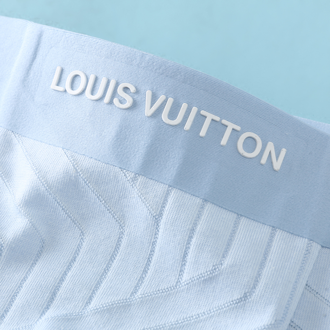  Lou…V 路*登 2025ss夏季新款，男士经典条纹肌理棉质提花内裤，海外订单，三条装礼盒内裤！重磅