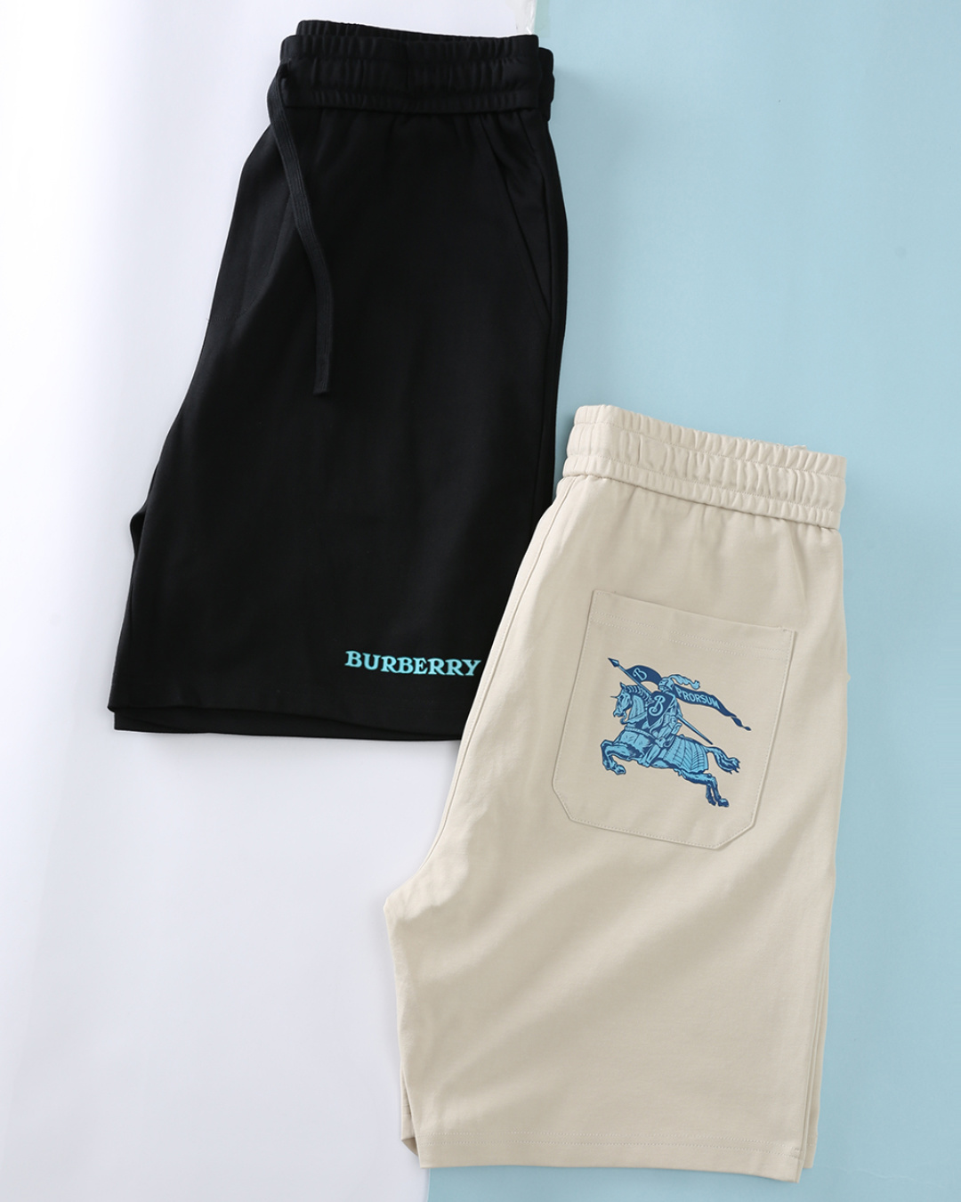 NO:904307,BBR Bar*li 26SS summer new high-quality ice oxygen cotton drawstring shorts, men's war horse knight print fashion casual sports casual shorts five-quarter pants!  Trading company channels are rare, and official GW sales are in sync!  Inheriting the simple British style of the B family, we create versatile casual shorts for daily and commuting in spring and summer. Made of imported ice oxygen cotton material, through micron-grade mineral fiber coating technology, it can quickly dissipate heat when it comes into contact with the skin, and the measured body temperature is reduced by about 2-3°C. It has excellent coolness and breathability, moisture wicking performance, antibacterial and deodorant treatment, ensuring that the wearer can enjoy a refreshing and comfortable experience even in the hot summer!  Simple letter printing on the trouser legs, the back pocket is completely engraved with the classic knight's war horse pattern, the blue contrasting color is high-end and durable, and the environmentally friendly offset printing is strong and wear-resistant!  There are double insert pockets on both sides of the front panel and a single back pocket design, which is practical and fashionable. The drawstring elastic waistband design ensures wearing comfort and freedom, and can adapt to different waist needs. Whether it is tight or loose, it can be easily controlled. The basic straight cut is classic and versatile, modifying the body line, showing the wearer's ability and neatness. Item No. 9915 Size 48/M-56/3XL 48 Waist 72-84  Hips 106 straight stop 31 pants length 49 50 waist 76-88 hips 110 straight stop 31 pants length 50 52 waist 80-92 hips 114 straight stop 32 pants length 51 54 waist 84-96 hips 118 straight stop 32 pants length 52 56 waist 88-100 hips 122 straight stop 33  Pants length 53,,shorts,19860909BBR 芭*力 26SS夏季新款优质冰氧棉抽绳短裤,男士战马骑士印花时尚休闲运动休闲短裤五分裤！贸易公司渠道稀出,同步官GW售！承袭B家简约英伦风尚,打造春夏日常、通勤百搭休闲短裤. 选用进口冰氧棉材质,通过微米级矿石纤维涂层技术,接触皮肤时能快速导出热量,实测体感温度降低约2-3℃,拥有卓越的凉感和透气性,吸湿排汗性能,抗菌防臭处理,即使在炎炎夏日,也能确保穿着者享受到清爽舒适的体验！裤腿处简约字母印花,后袋完整复刻经典骑士战马图案,蓝调撞色高级耐看,环保胶印牢固耐磨！前幅两侧设有双插口袋,后袋单口袋设计,实用且时尚.抽绳松紧裤腰设计,确保穿着的舒适性与自由度,适应不同腰围需求,无论是紧身还是宽松,都能轻松驾驭.基础直筒版型裁剪,经典百搭,修饰身材线条,展现出穿着者的干练与利落.货号9915 尺码48/M-56/3XL 48 腰围72-84 臀围106直挡31 裤长49 50 腰围76-88 臀围110直挡31 裤长50 52 腰围80-92 臀围114直挡32 裤长51 54 腰围84-96 臀围118直挡32 裤长52 56 腰围88-100 臀围122直挡33 裤长53,,shorts,,Men's clothing