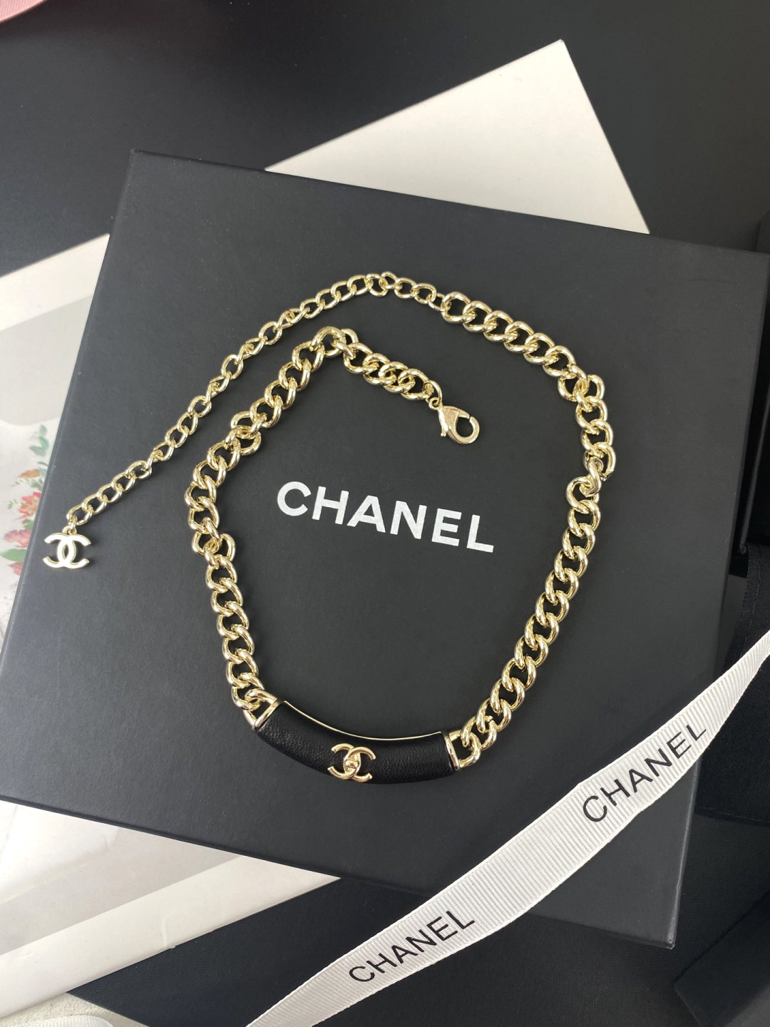 NO:816775,Ch@nel25A new black leather chain choker, Chanel necklace, chanel, necklace19860909Ch@nel25A新款黑色皮链条choker,香奈儿项链,chanel,necklace,Jewelry