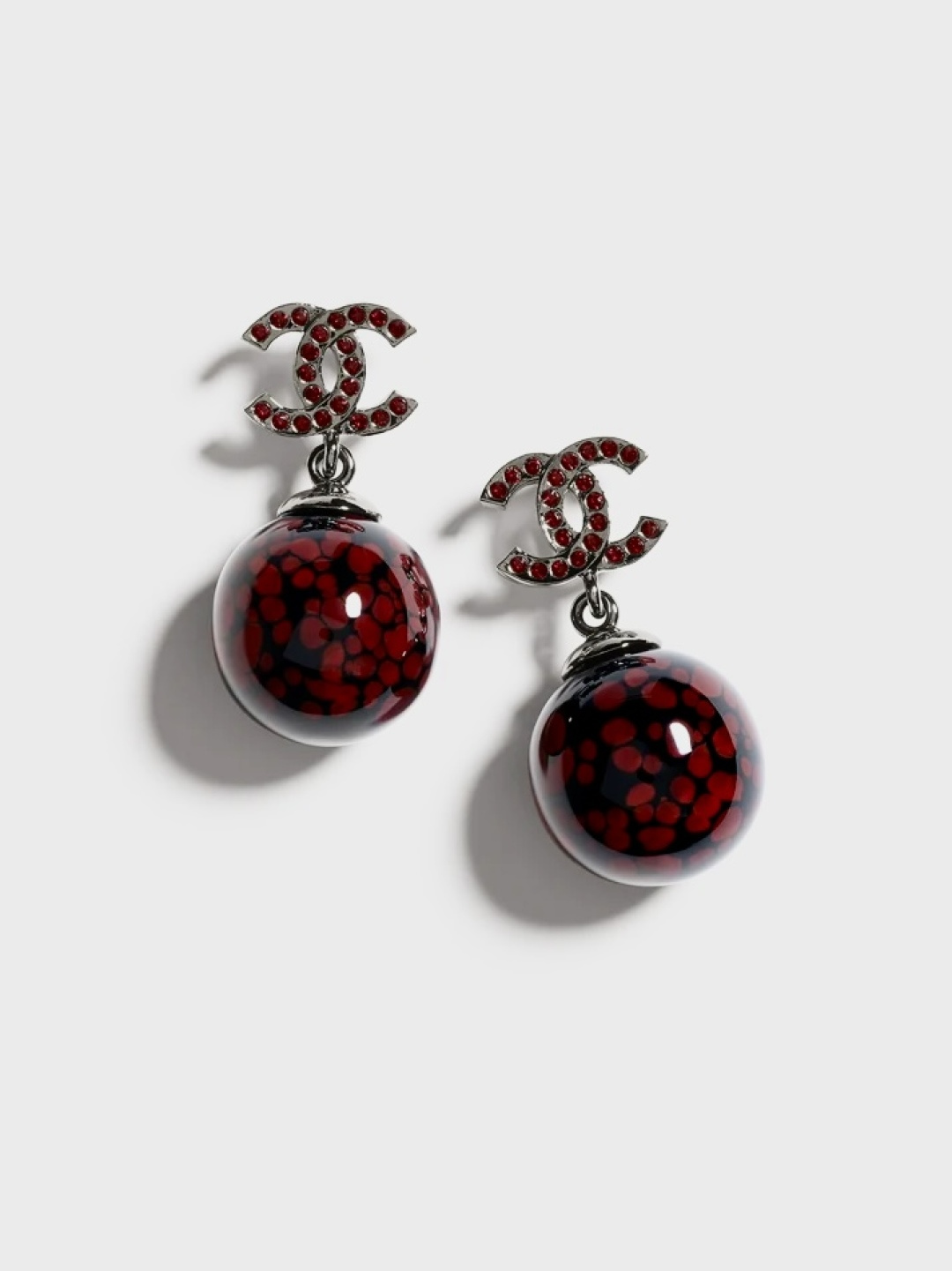 NO:688920,Ch@nel25A red glass bead resin ball earrings, Chanel earrings, chanel, earrings19860909Ch@nel25A红色琉璃珠树脂圆球耳环,香奈儿耳钉,chanel,earrings,Jewelry