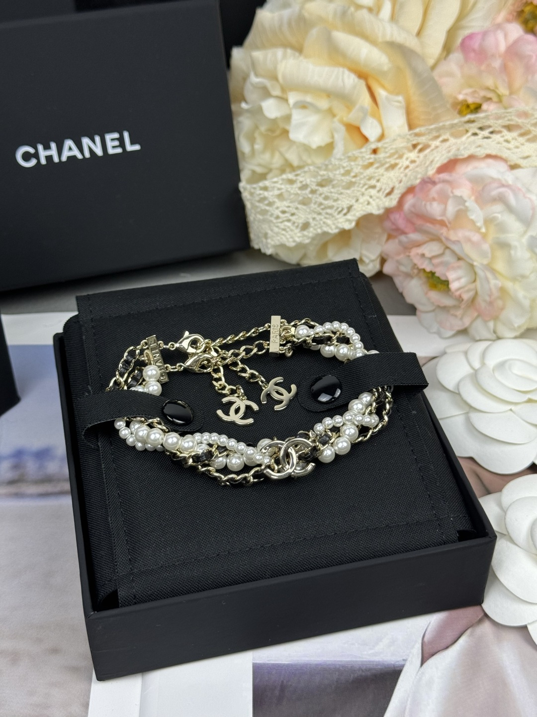 NO:723014,Ch@nel25K heavy-duty leather pearl chain braided bracelet, Chanel bracelet, chanel, bracelet19860909Ch@nel25K重工穿皮珍珠链条编织手链,香奈儿手链,chanel,bracelet,Jewelry