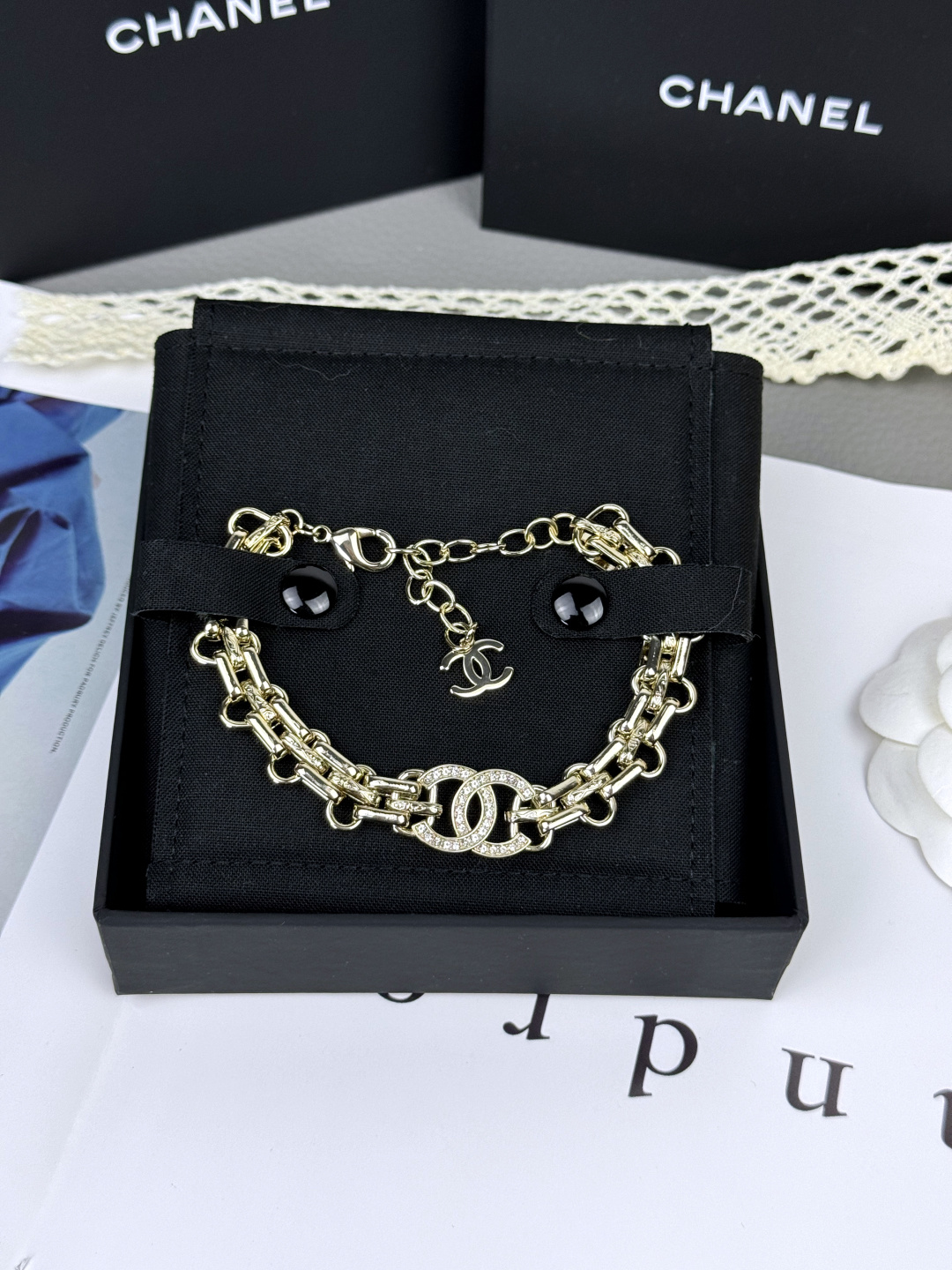 NO:677973,Ch@nel25K heavy gold chain lock double C diamond bracelet, Chanel bracelet, chanel, bracelet19860909Ch@nel25K重工金色链条锁扣双C镶钻手链,香奈儿手链,chanel,bracelet,Jewelry