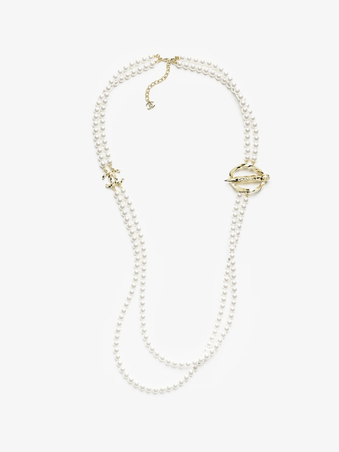 NO:677959,Ch@nel25K pencil double C double layer pearl sweater chain, Chanel necklace, chanel, sweaters, necklace19860909Ch@nel25K铅笔双C双层珍珠毛衣链,香奈儿项链,chanel,sweaters,necklace,Jewelry