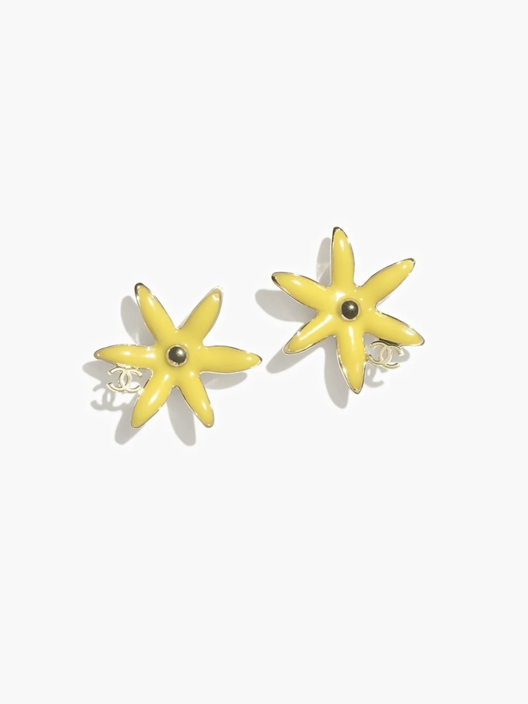 NO:766548,Ch@nel26P yellow blue enamel flower double C earrings, Chanel earrings, chanel19860909Ch@nel26P黄色蓝色珐琅花朵双C耳钉,香奈儿耳钉,chanel,Jewelry