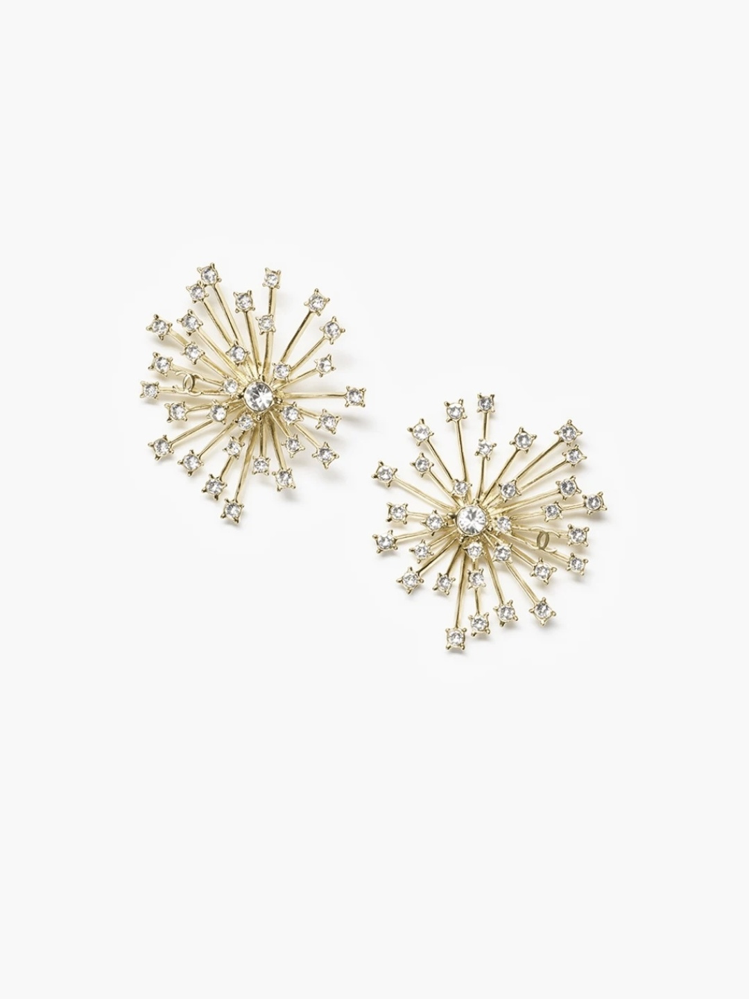 CHANEL boucles d'oreilles feu d'artifice pavé de diamants doré