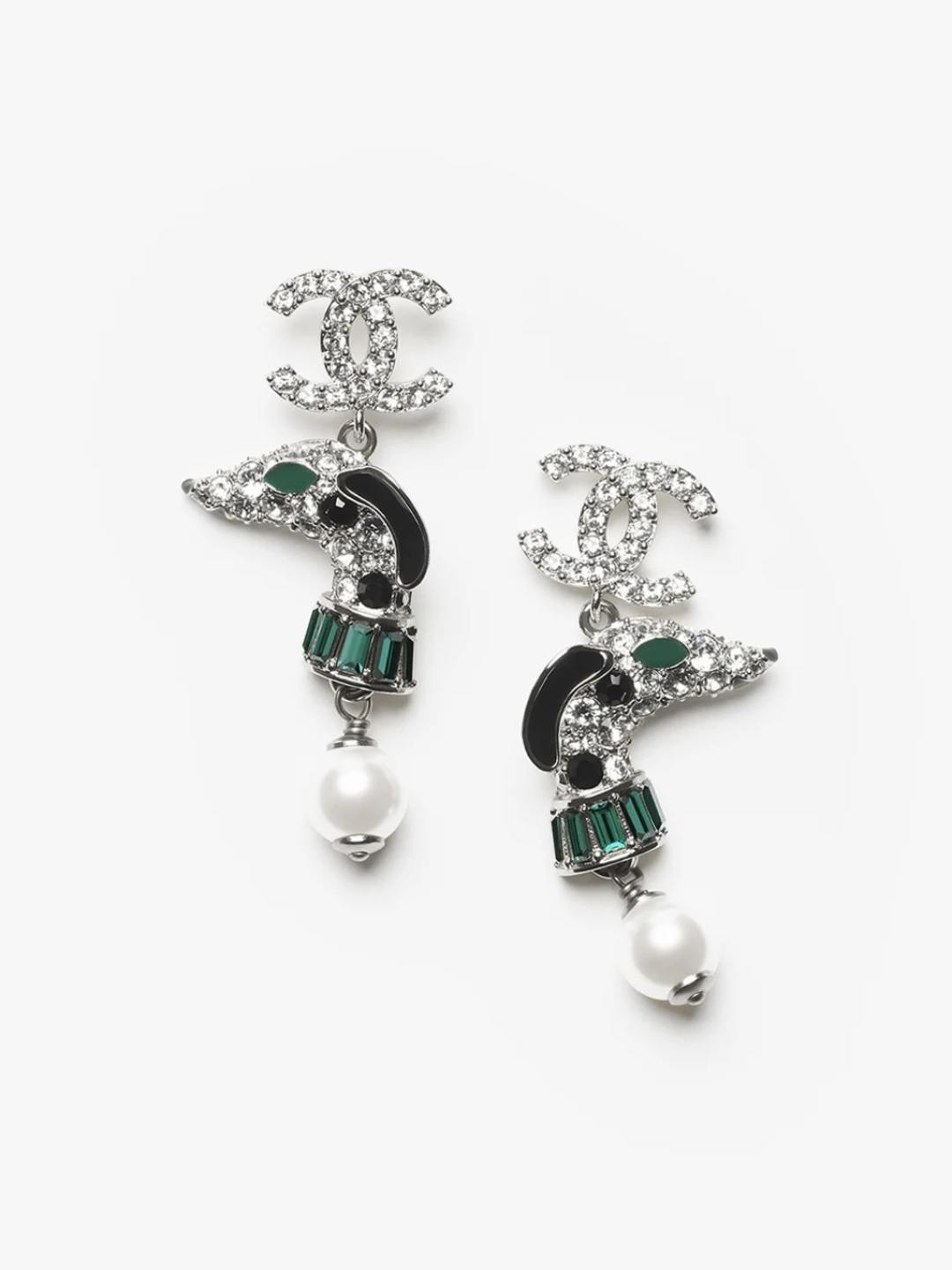 NO:921630,Ch@nel26A double C green Dalmatian pearl pendant earrings, Chanel earrings, chanel, earrings19860909Ch@nel26A双C绿色斑点狗珍珠吊坠耳环,香奈儿耳钉,chanel,earrings,Jewelry