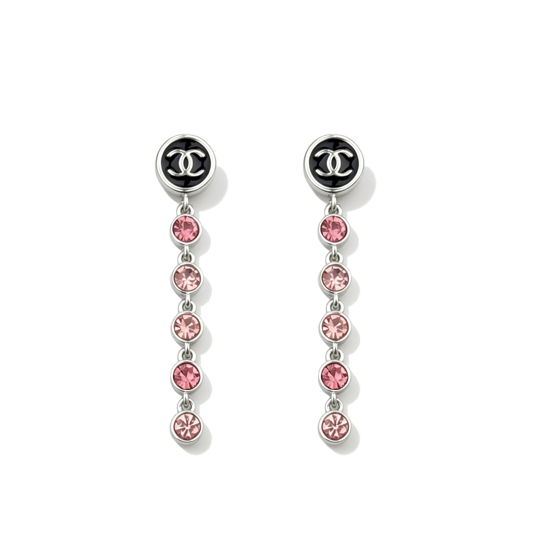NO:921663,Ch@nel26A round gradient tassel enamel earrings pink diamond green and white diamond, Chanel earrings, chanel, earrings19860909Ch@nel26A圆形渐变色流苏珐琅耳环 粉钻 绿白钻,香奈儿耳钉,chanel,earrings,Jewelry