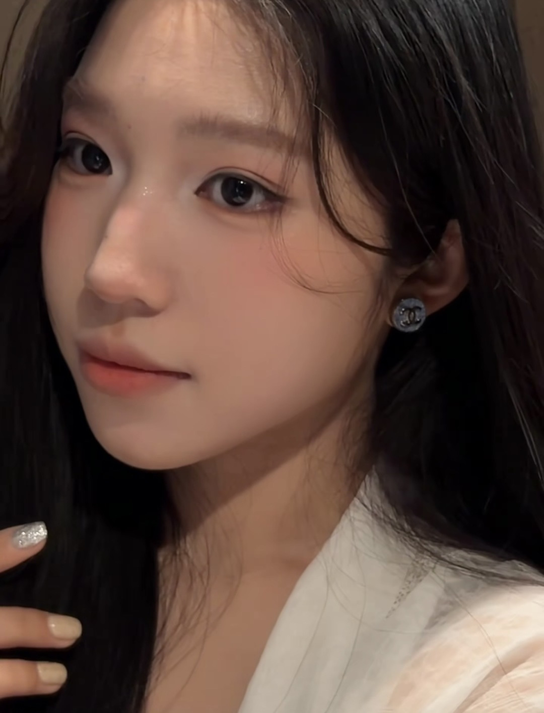 Chanel 高品质 细节如图 香双c圆形牛仔耳钉Z