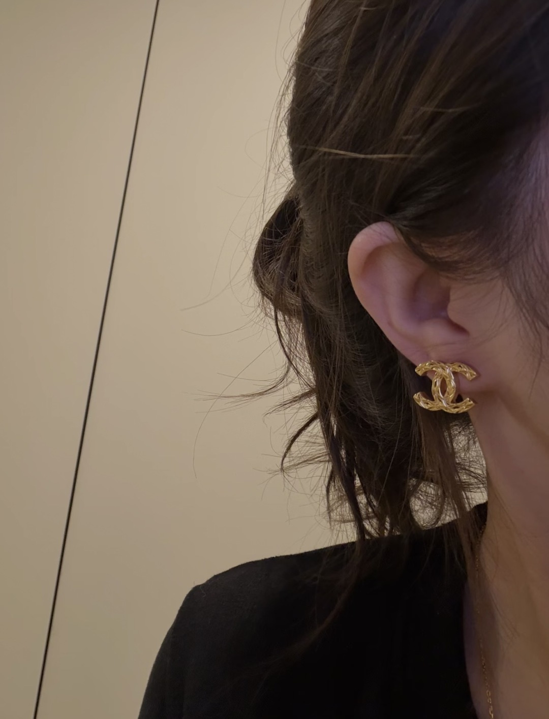 Chanel 高品质 细节如图 香金菱格双c耳钉Z 4500