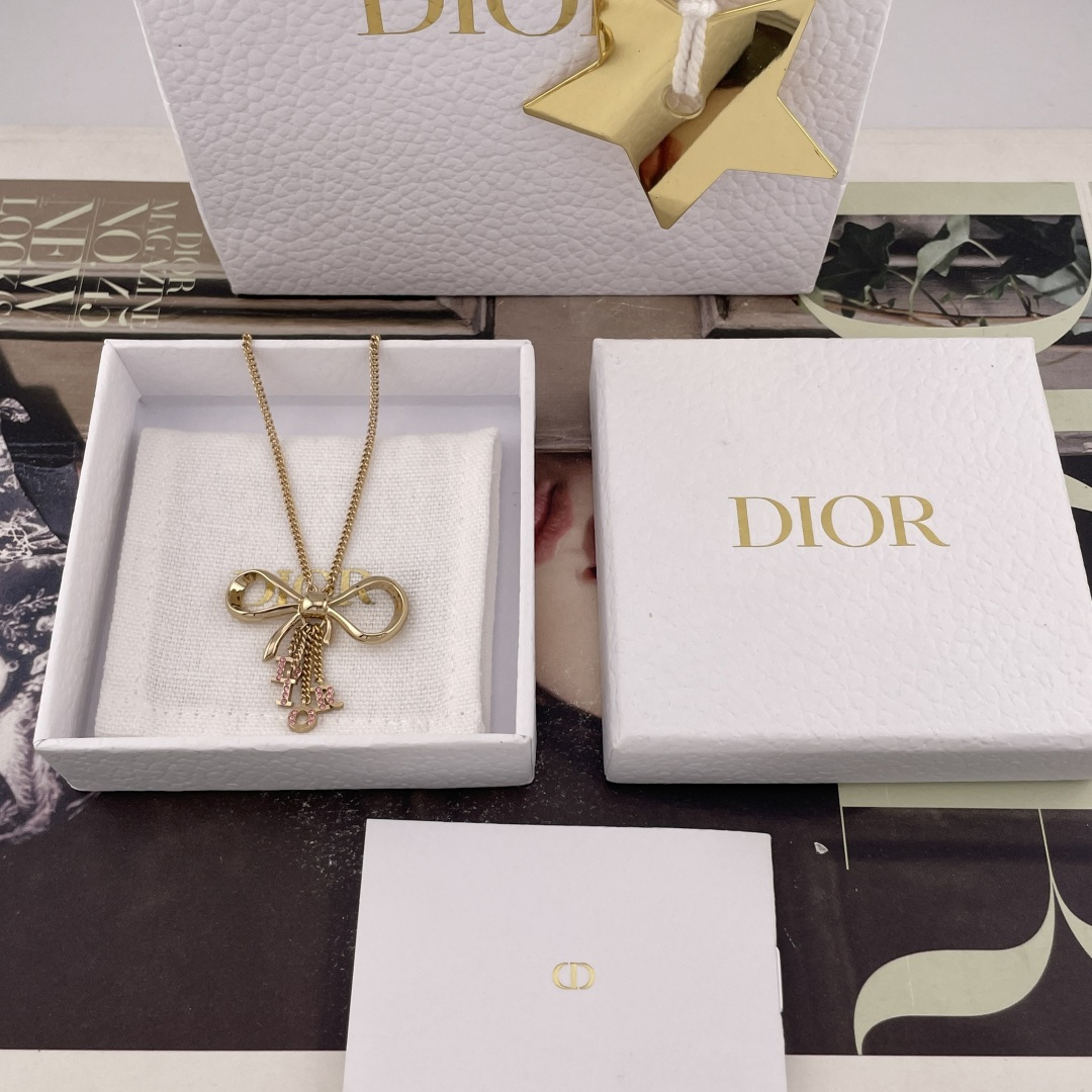 DIOR Necklace Bow Letter Tassel