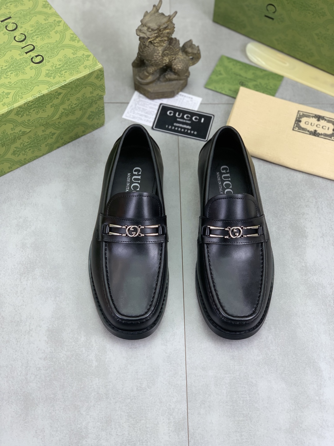 Gucci Men's Formal Business Leather Shoes with Metal Buckle Detail 3 cmp i1741713909613 9780 0 1