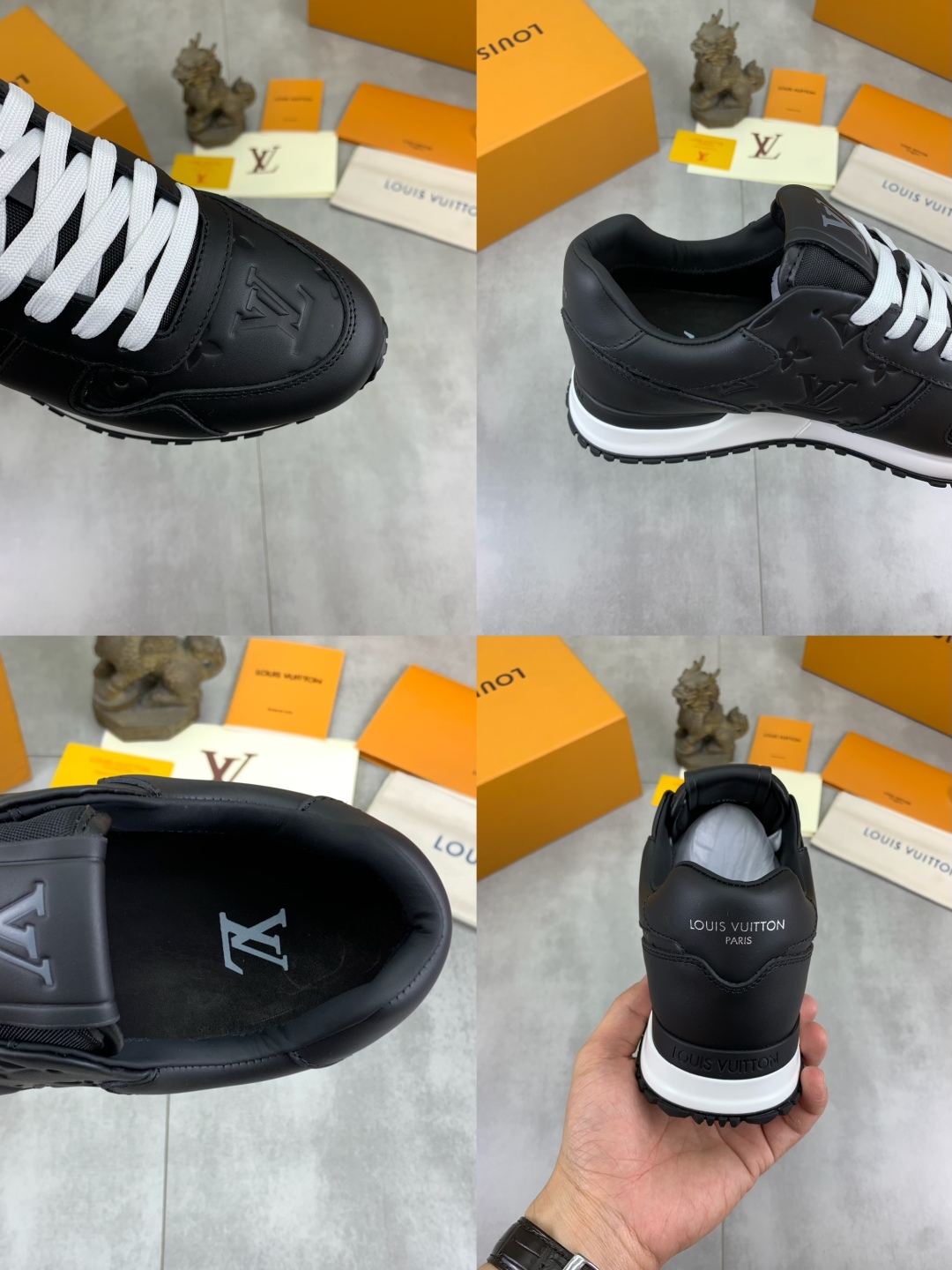 Louis Vuitton Men's Black Leather Run Away Sneakers Size 38-44 10 cmp i1741863234331 4760 0 8