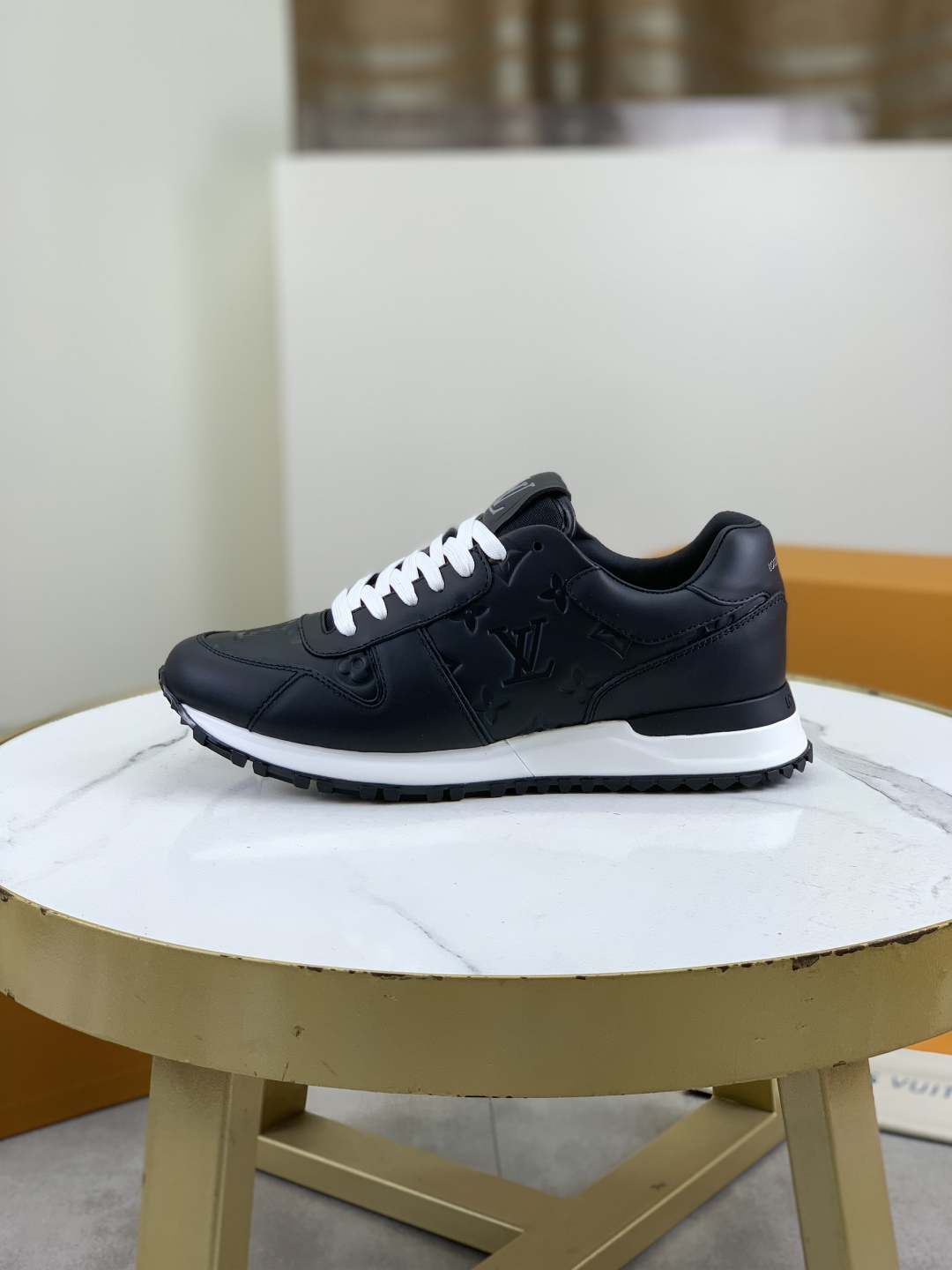 Louis Vuitton Men's Black Leather Run Away Sneakers Size 38-44