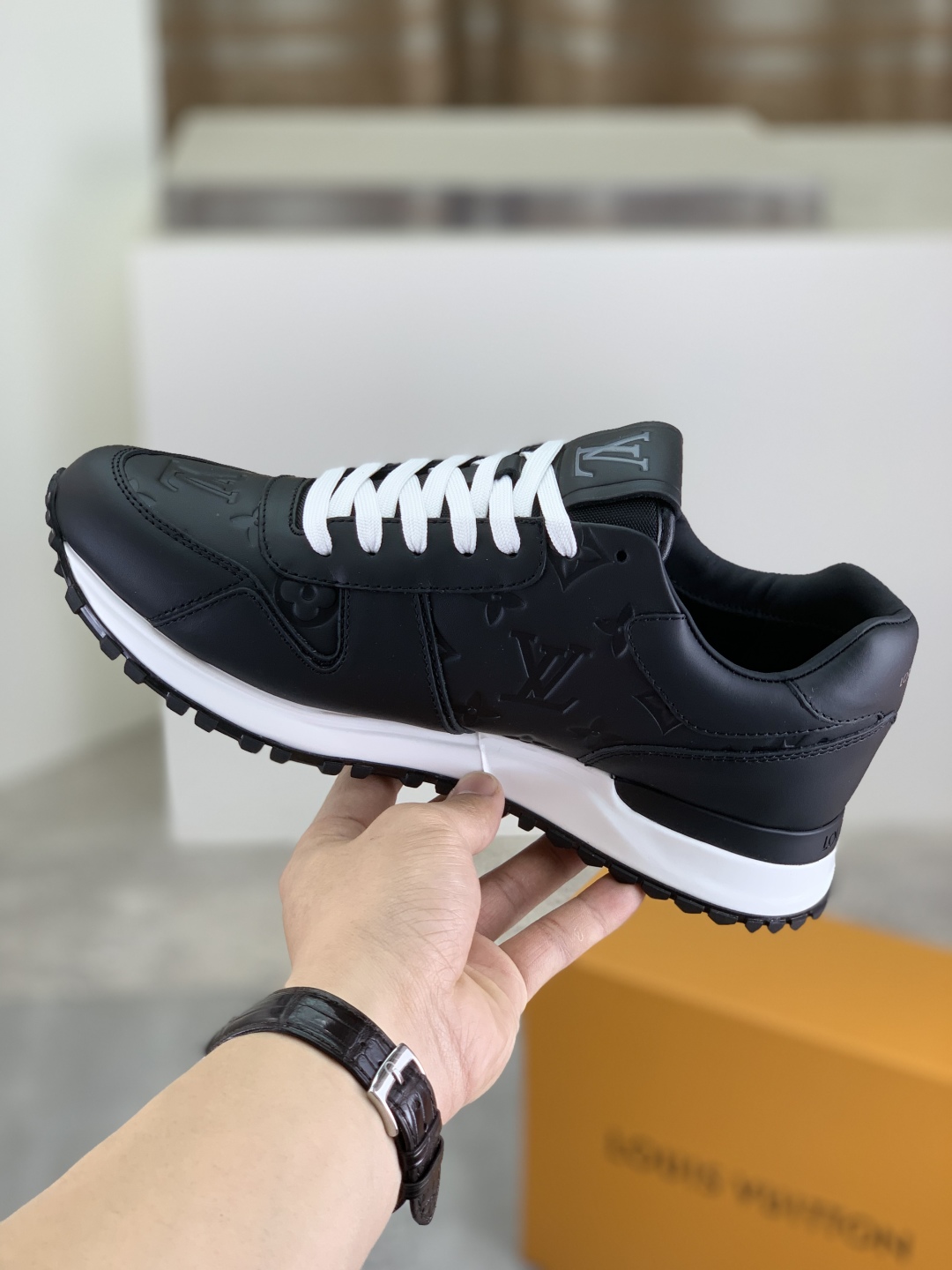 Louis Vuitton Men's Black Leather Run Away Sneakers Size 38-44 7 cmp i1741863240449 5475 0 5