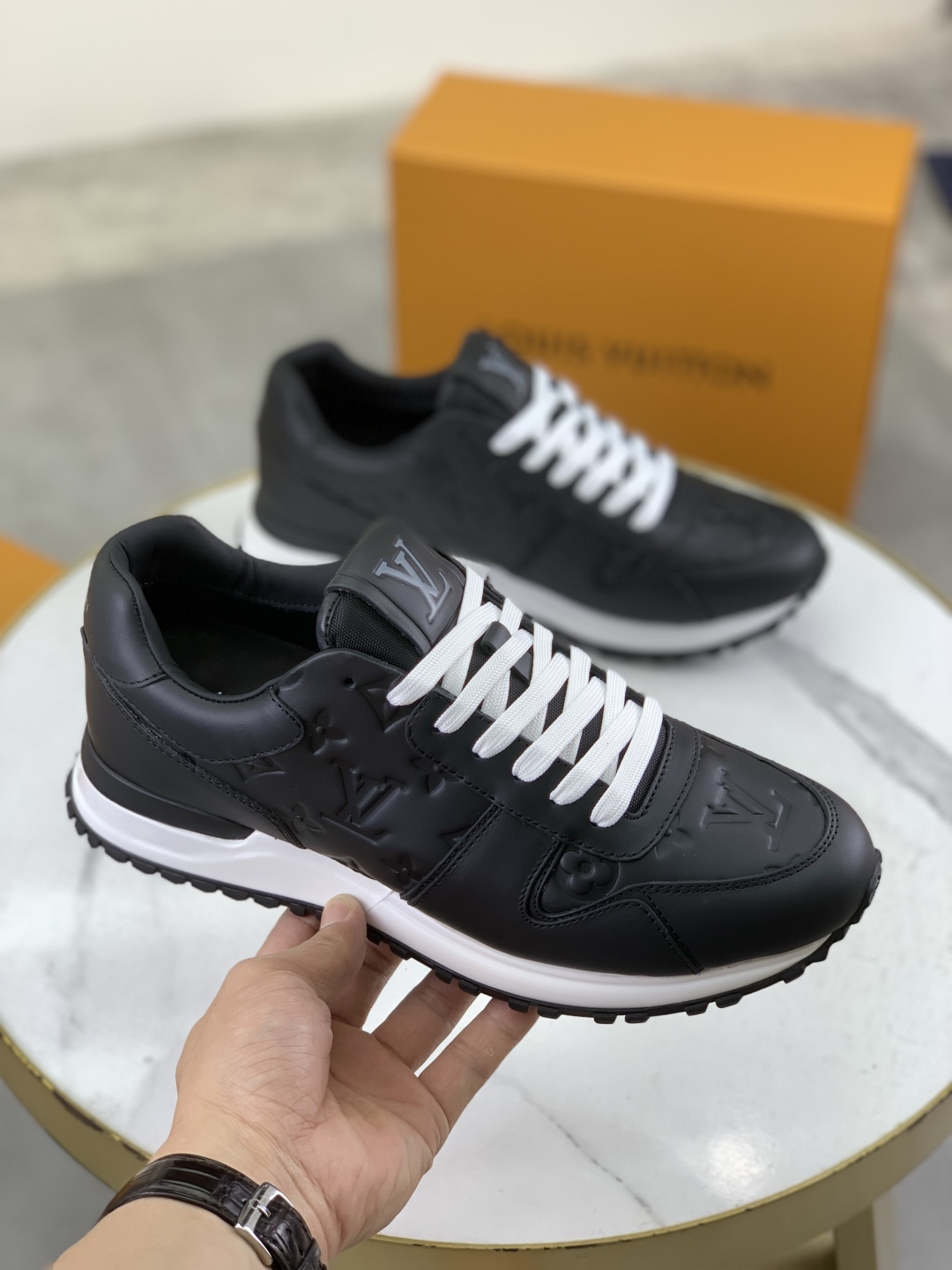 Louis Vuitton Men's Black Leather Run Away Sneakers Size 38-44 4 cmp i1741863240469 6505 0 2