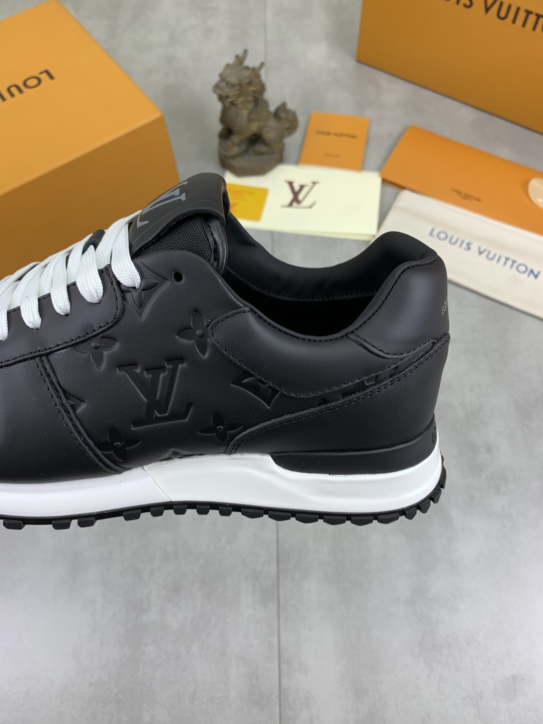 Louis Vuitton Men's Black Leather Run Away Sneakers Size 38-44 8 cmp i1741863241081 3960 0 6