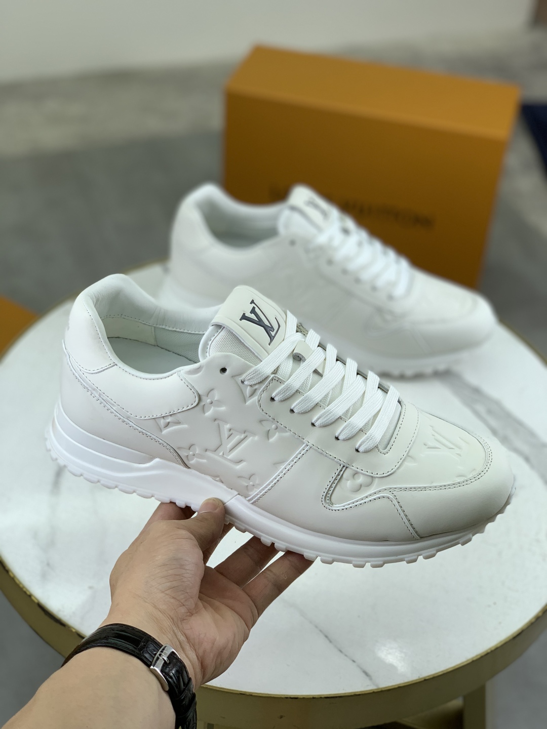 Louis Vuitton White Leather Run 55 Sneaker 4 cmp i1741863257433 9443 0 2
