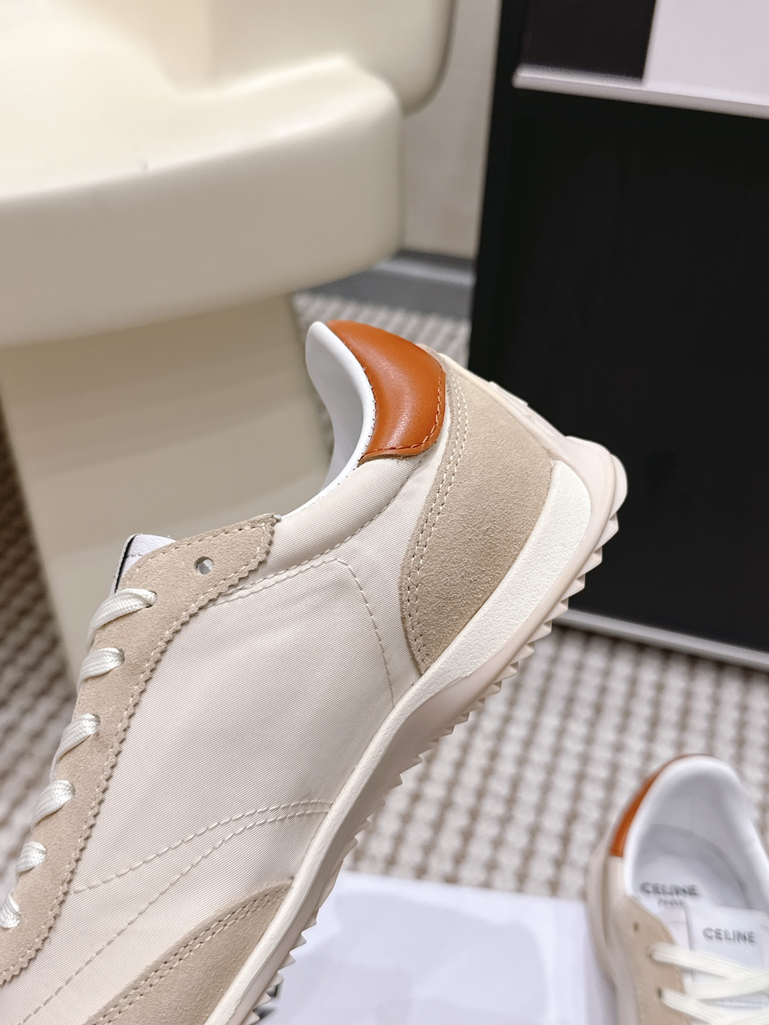 Celine Beige Retro Low Trainers