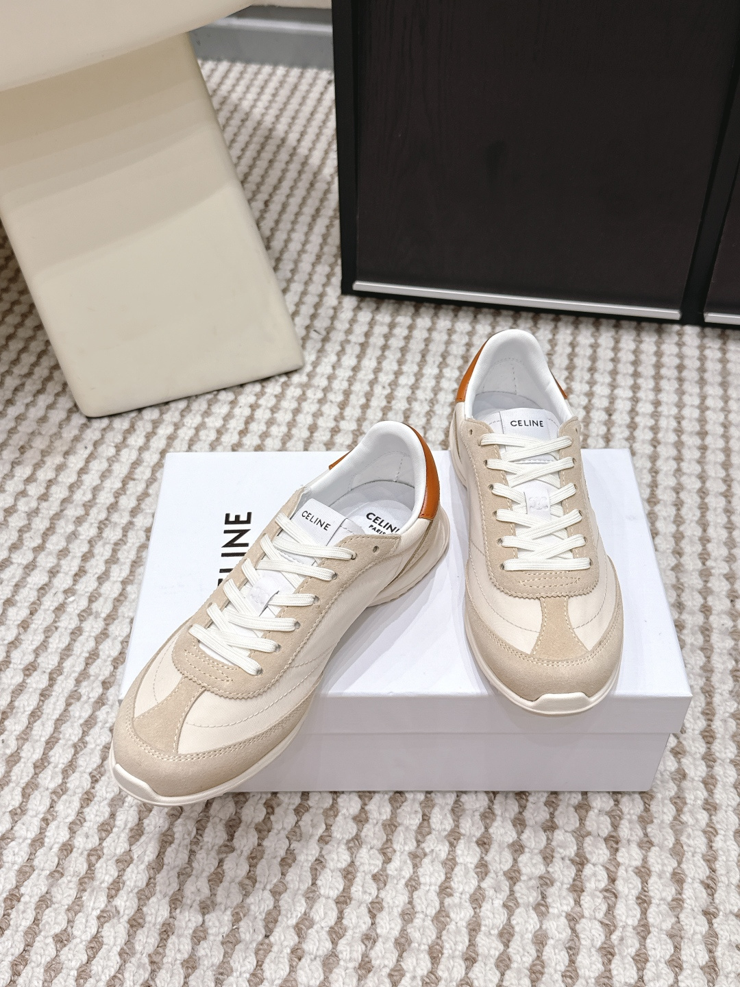 Celine Beige Retro Low Trainers