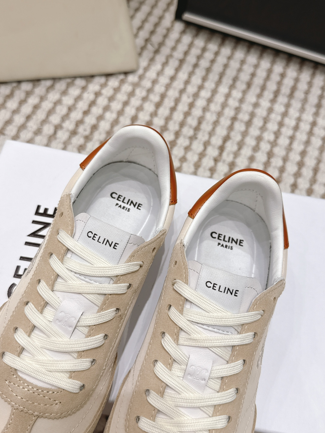 Celine Beige Retro Low Trainers