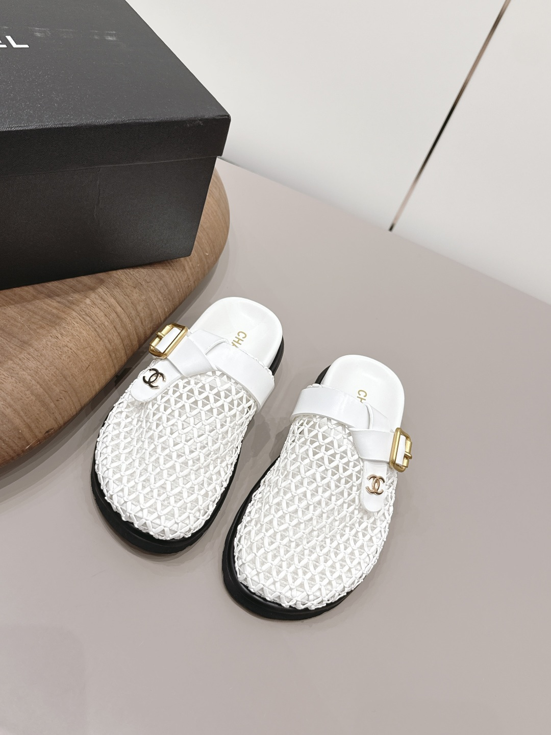 Chanel Style Beige Leather Women's Shoes Lookbook Reference image 1