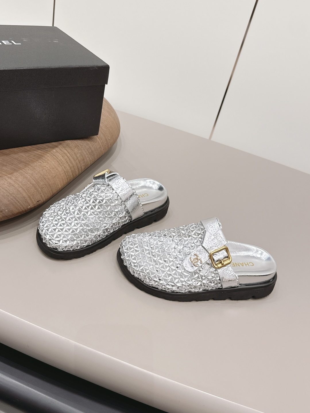 Chanel Style Beige Leather Women's Shoes Lookbook Reference image 2