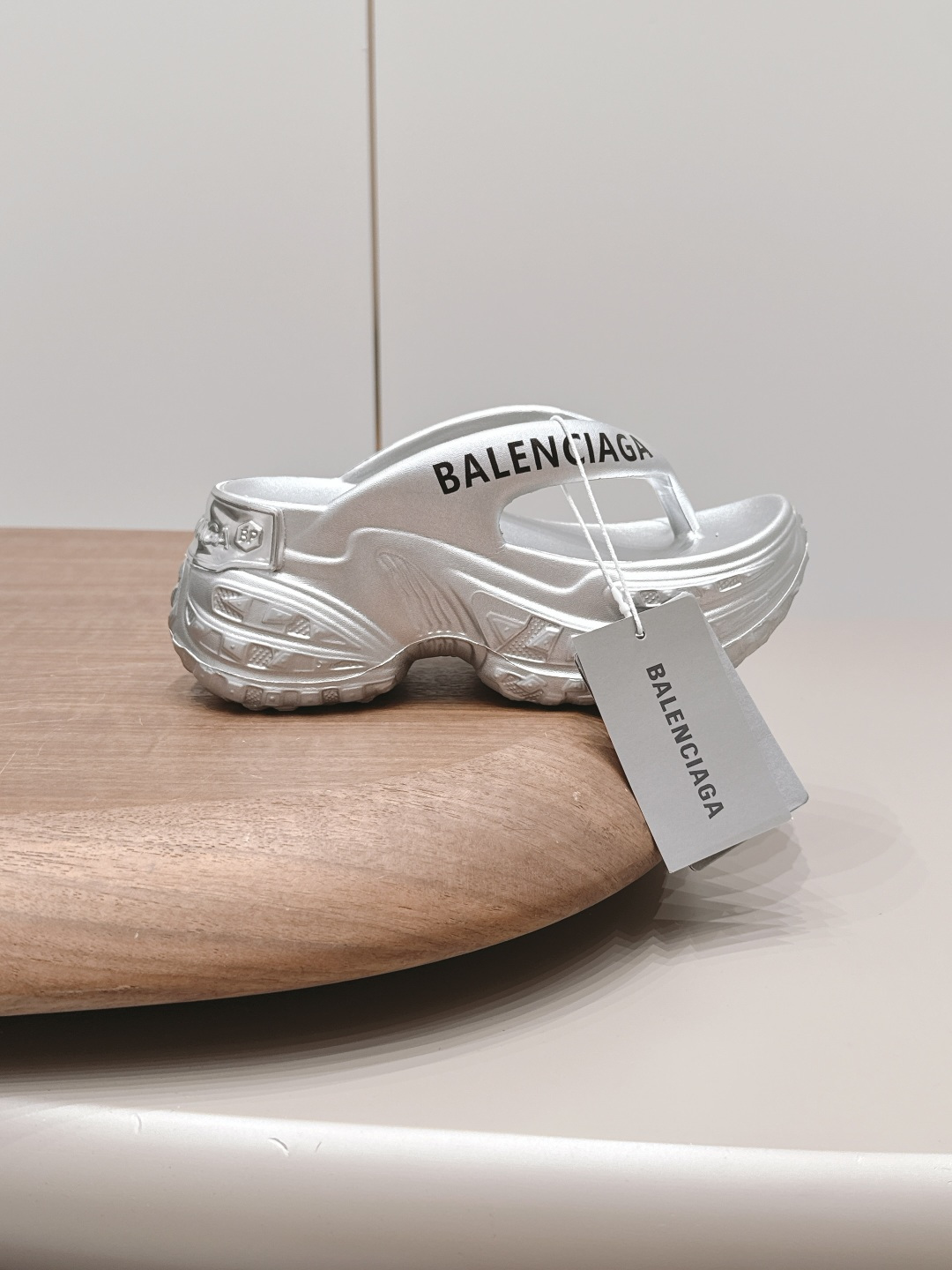 Balenciaga Metallic Platform Thong Sandals