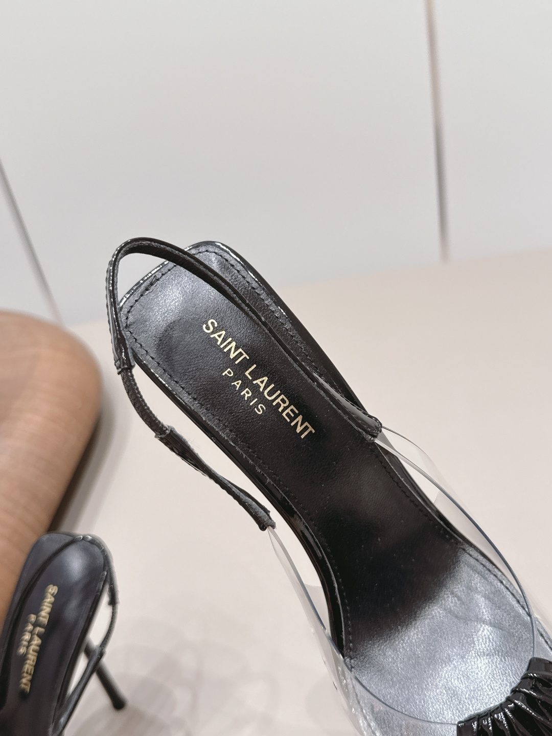 YSL Clear PVC Slingback Heels