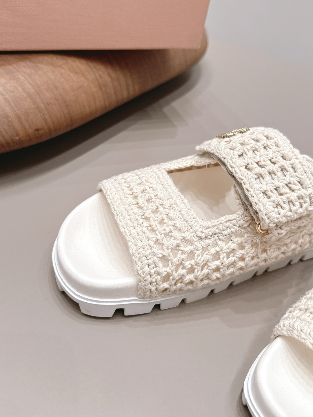 Miu Miu Knit Platform Slides