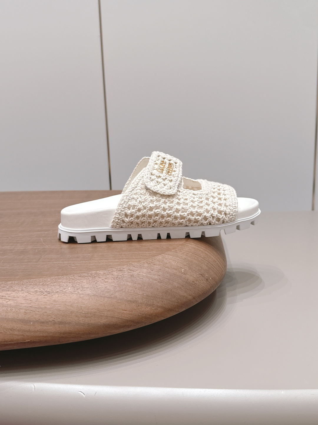 Miu Miu Knit Platform Slides